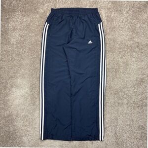 Vintage Y2K Adidas 3 Stripes Navy Blue Track Pants Medium